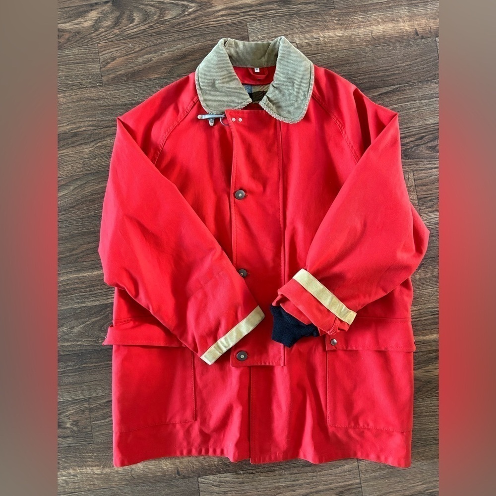 FAY Archive Long Canvas Cotton Wool Fireman Field Jacket XL Red - Picture 1 of 13
